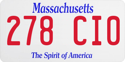 MA license plate 278CI0