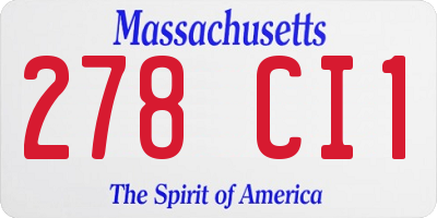 MA license plate 278CI1
