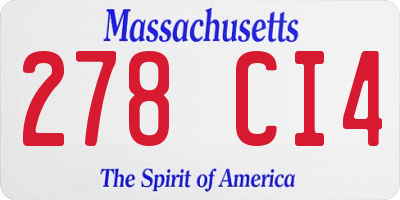 MA license plate 278CI4