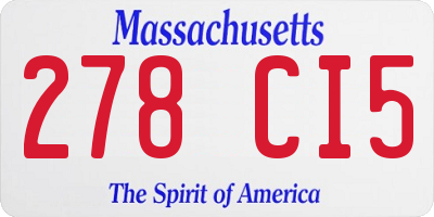 MA license plate 278CI5