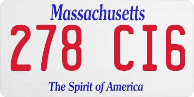 MA license plate 278CI6