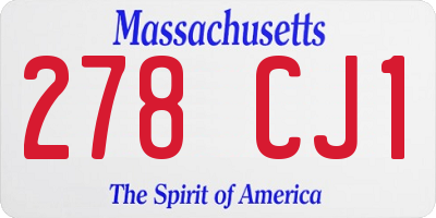 MA license plate 278CJ1