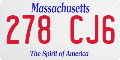 MA license plate 278CJ6