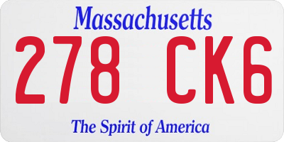 MA license plate 278CK6