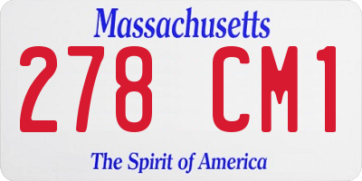 MA license plate 278CM1