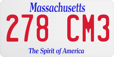 MA license plate 278CM3