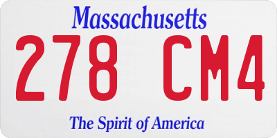 MA license plate 278CM4
