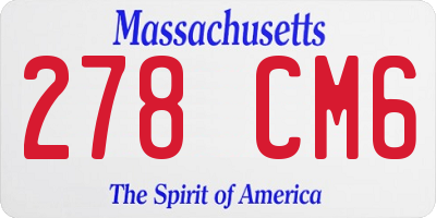 MA license plate 278CM6