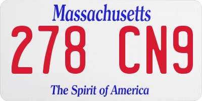 MA license plate 278CN9