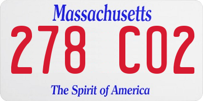MA license plate 278CO2