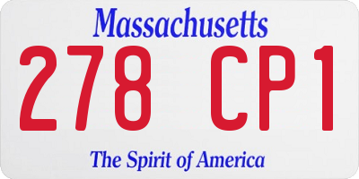 MA license plate 278CP1