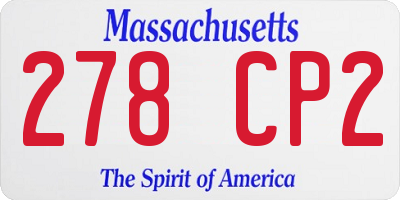 MA license plate 278CP2