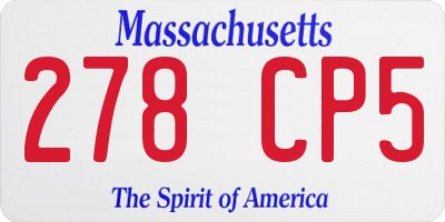 MA license plate 278CP5