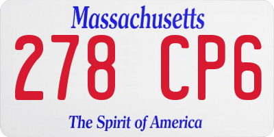 MA license plate 278CP6