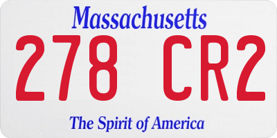 MA license plate 278CR2