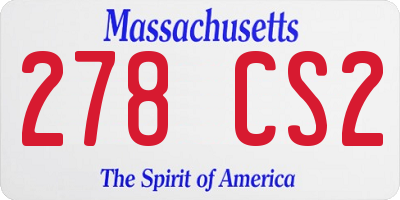 MA license plate 278CS2