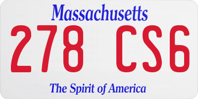 MA license plate 278CS6