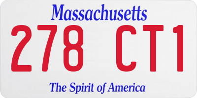 MA license plate 278CT1