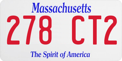 MA license plate 278CT2