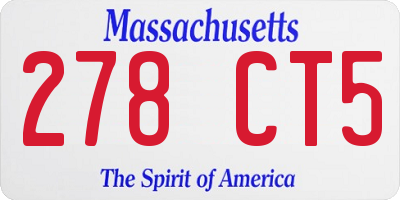MA license plate 278CT5
