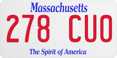 MA license plate 278CU0