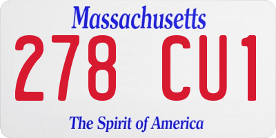 MA license plate 278CU1