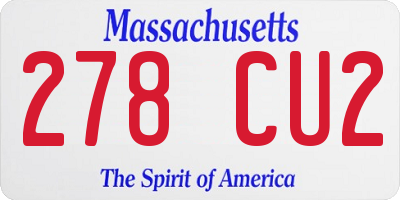 MA license plate 278CU2