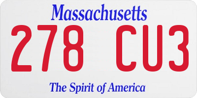 MA license plate 278CU3