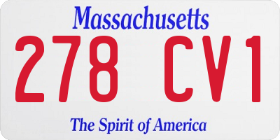 MA license plate 278CV1