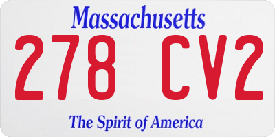 MA license plate 278CV2