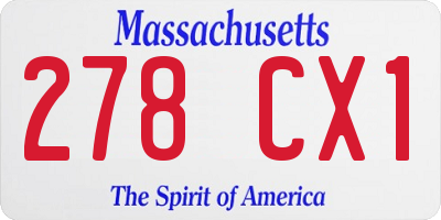 MA license plate 278CX1