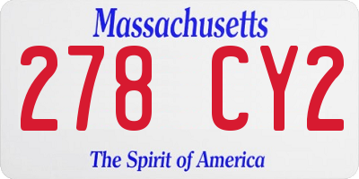 MA license plate 278CY2