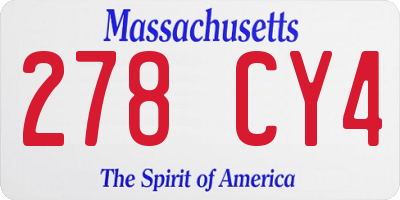 MA license plate 278CY4