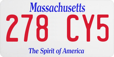 MA license plate 278CY5