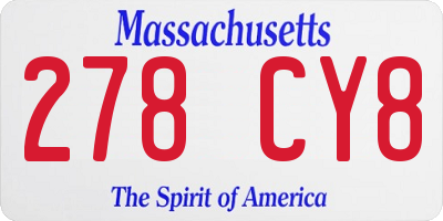 MA license plate 278CY8