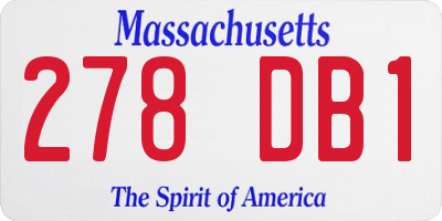 MA license plate 278DB1