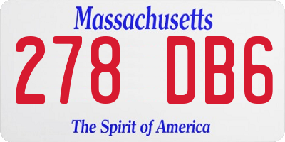MA license plate 278DB6