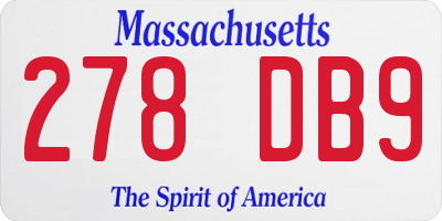 MA license plate 278DB9