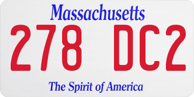 MA license plate 278DC2