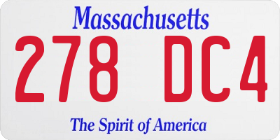 MA license plate 278DC4