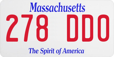MA license plate 278DD0