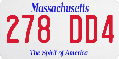 MA license plate 278DD4