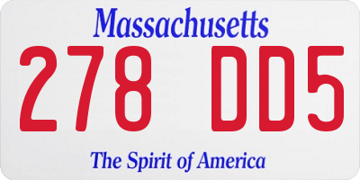 MA license plate 278DD5