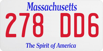 MA license plate 278DD6