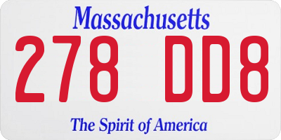 MA license plate 278DD8