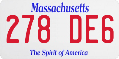 MA license plate 278DE6
