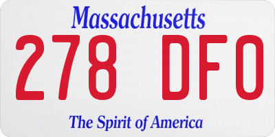 MA license plate 278DF0