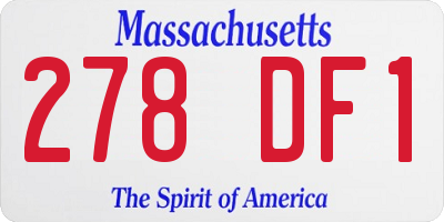MA license plate 278DF1
