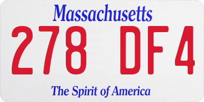 MA license plate 278DF4