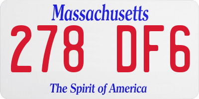 MA license plate 278DF6